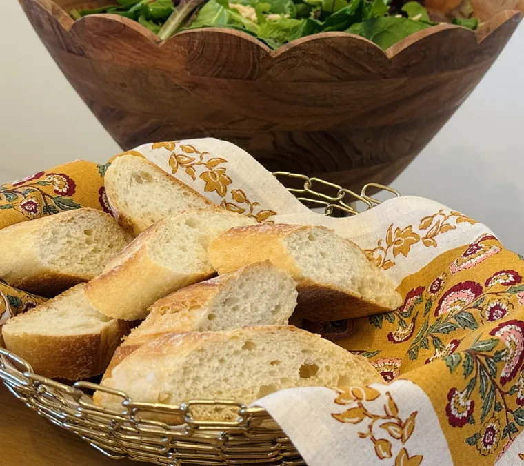 Gold metal bread basket