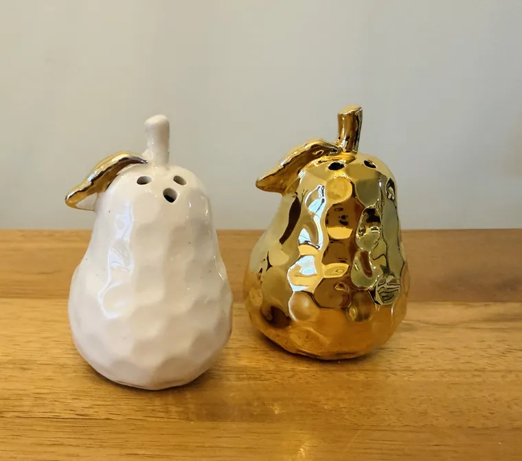 Pear salt and pepper shakers